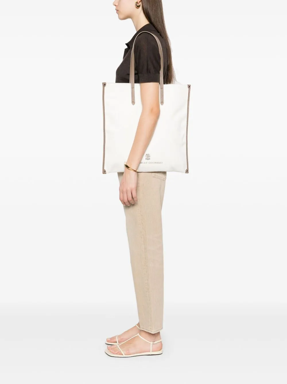 Cotton and linen tote bag