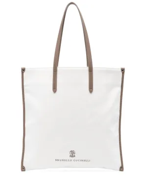 Cotton and linen tote bag