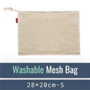 Cotton Mesh Produce Bag w/ Drawstring – Eco-Friendly, Reusable and Washable - Plain