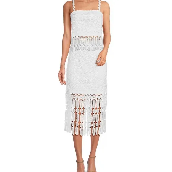 Crochet Lace Fringe Coordinating Midi Skirt