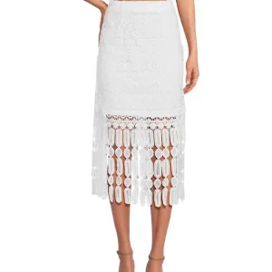 Crochet Lace Fringe Coordinating Midi Skirt