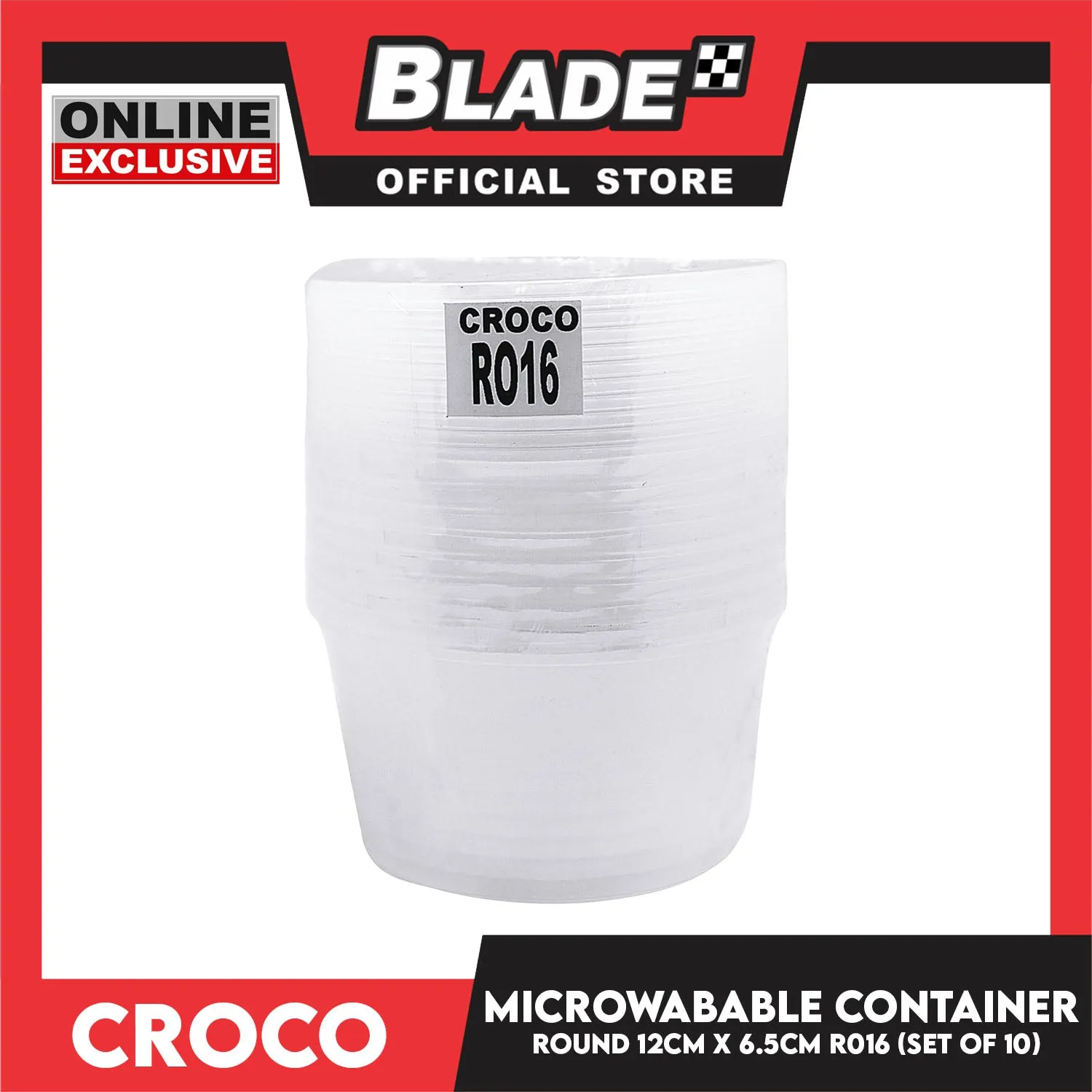 Croco Microwavable Container Round 12x6.5cm R016 (Set of 10)