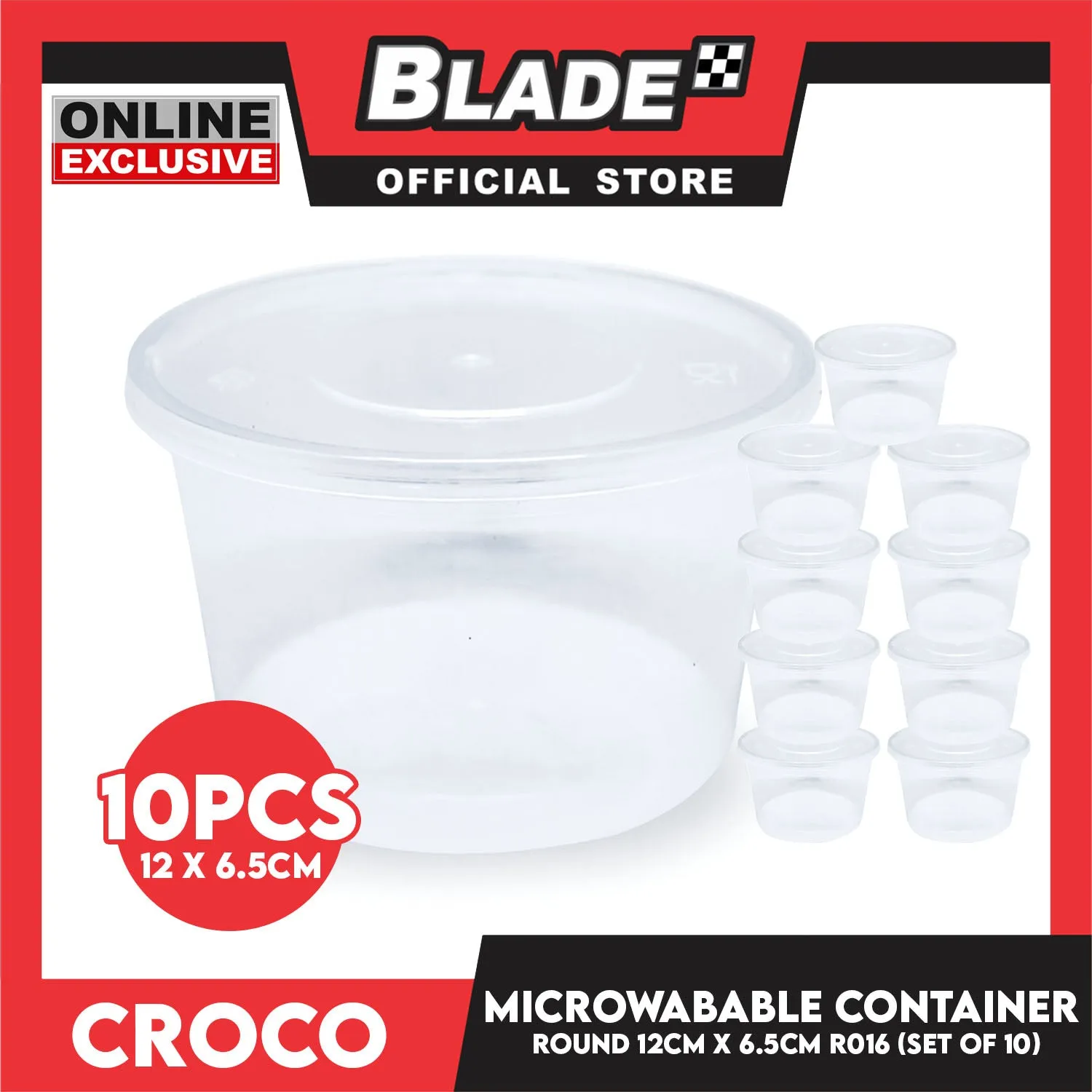 Croco Microwavable Container Round 12x6.5cm R016 (Set of 10)