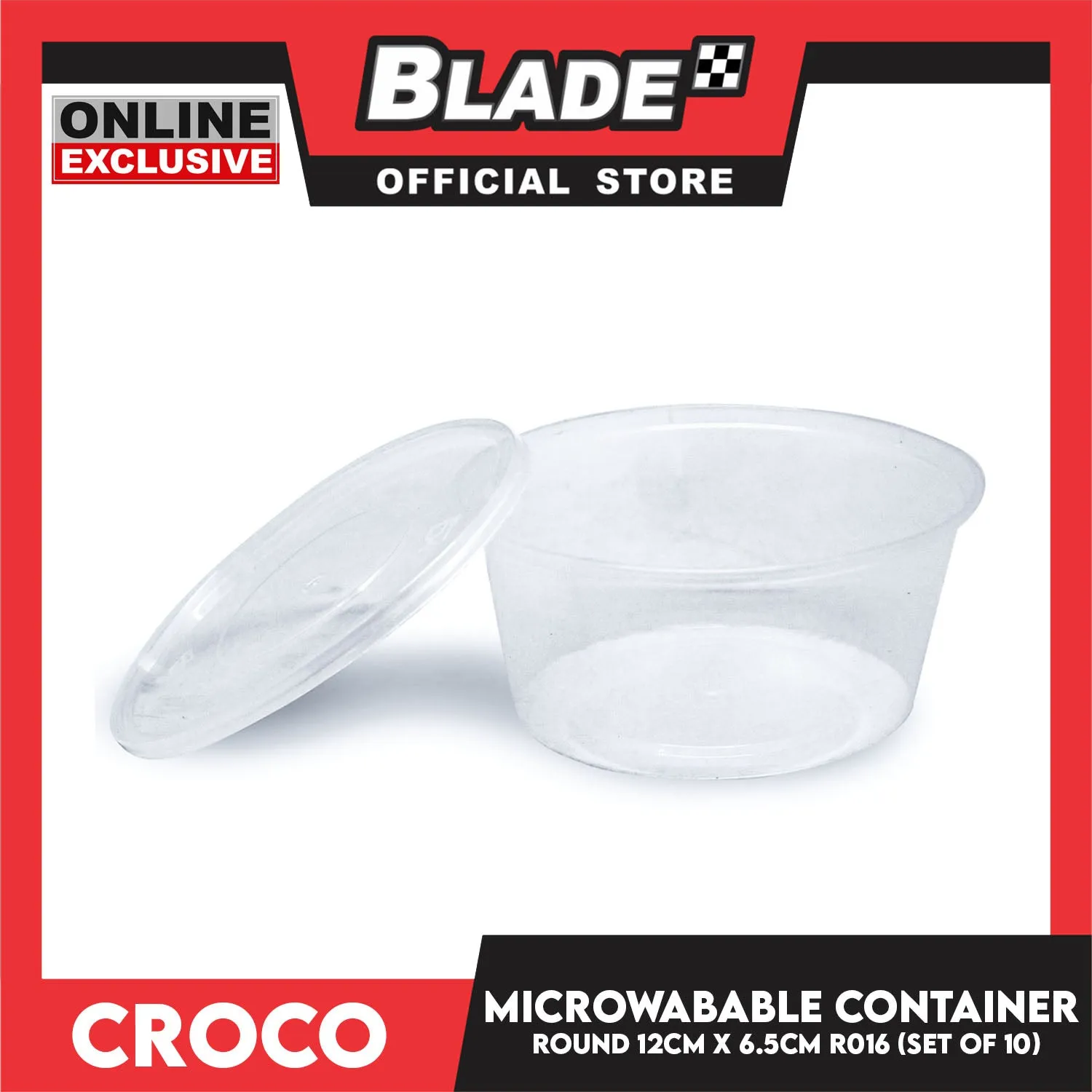 Croco Microwavable Container Round 12x6.5cm R016 (Set of 10)