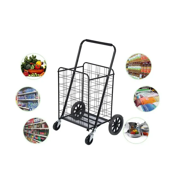 Crony High quality Big shoping trolley Household portable Foldable Shopping Trolley on Wheels