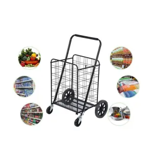 Crony High quality Big shoping trolley Household portable Foldable Shopping Trolley on Wheels