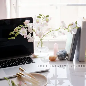 Crystals and Laptop 6