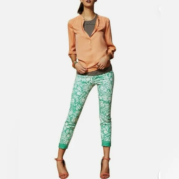 Current/Elliott | Women’s green/white floral The Classic Skinny jean, size 27