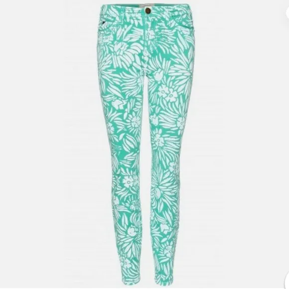 Current/Elliott | Women’s green/white floral The Classic Skinny jean, size 27