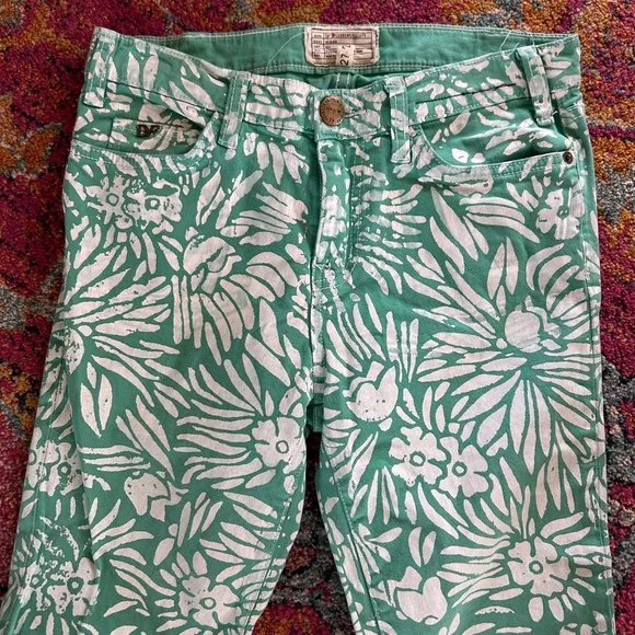 Current/Elliott | Women’s green/white floral The Classic Skinny jean, size 27
