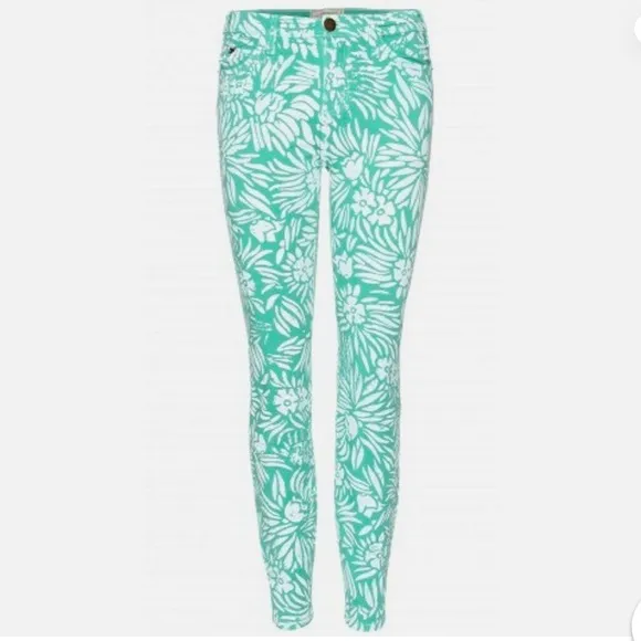 Current/Elliott | Women’s green/white floral The Classic Skinny jean, size 27