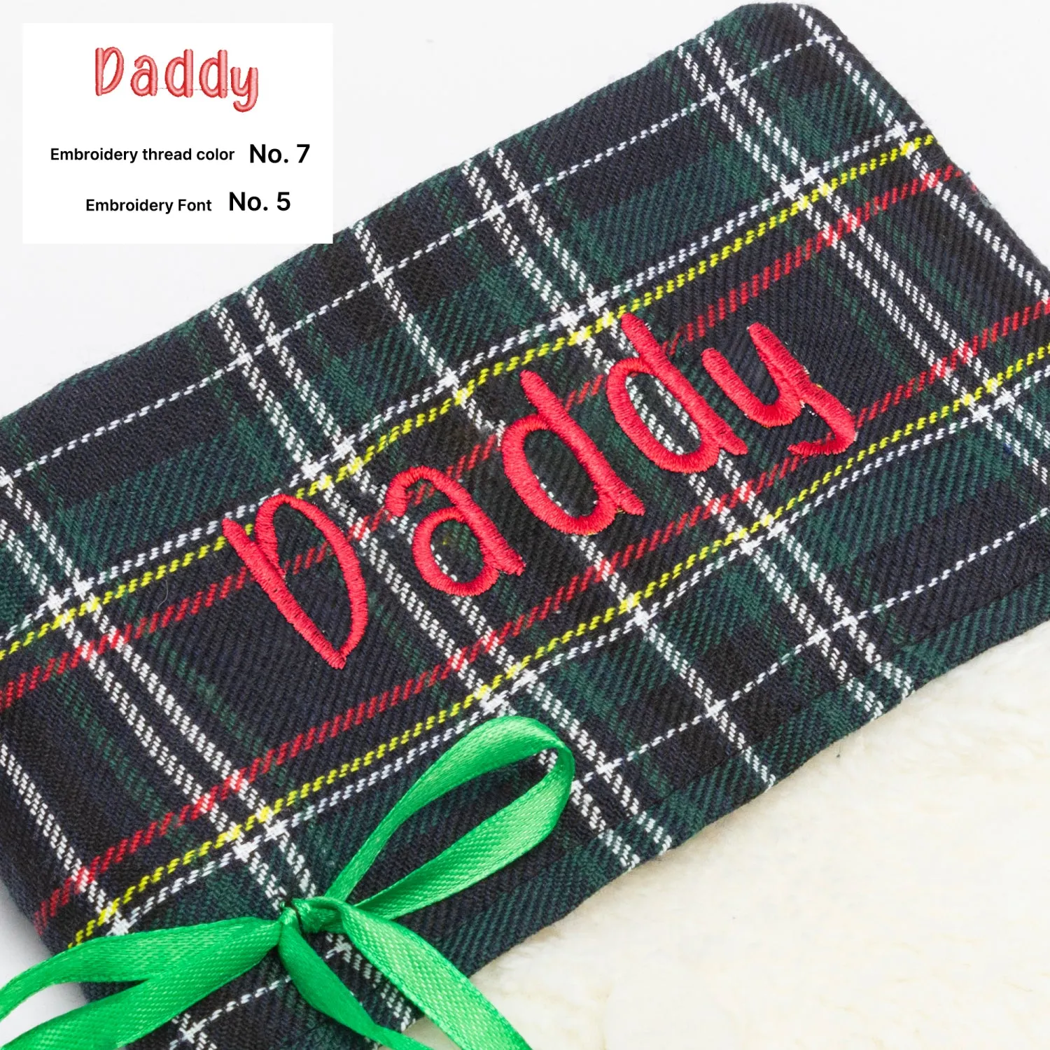 Custom Paw shaped Embroidered Christmas Stocking
