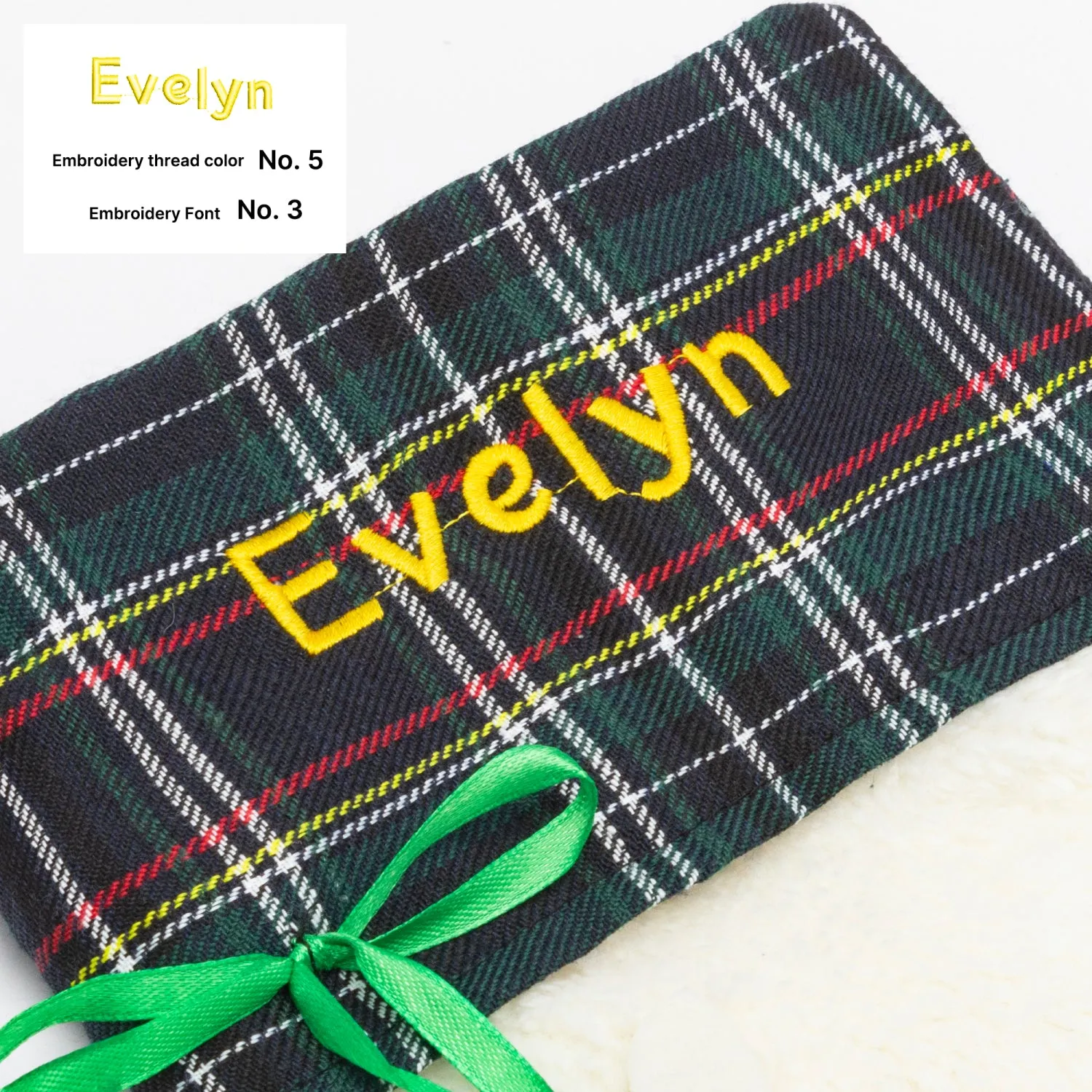 Custom Paw shaped Embroidered Christmas Stocking