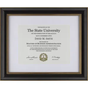 DAX Gold Accent Wood Document Frame
