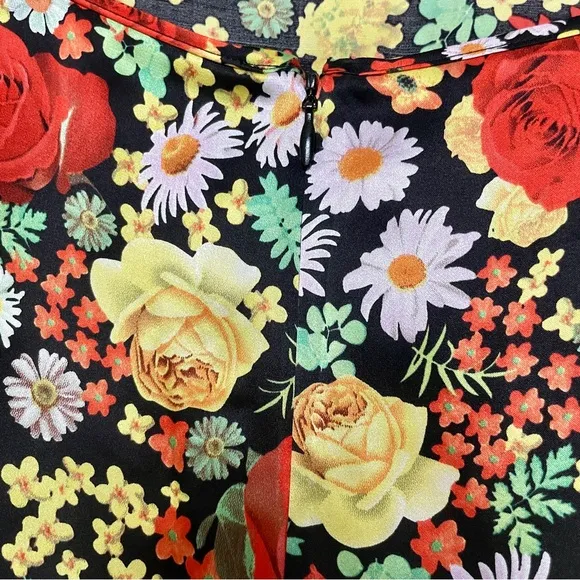 Delfi Silk Floral Skirt with Ruching &amp; Ruffle