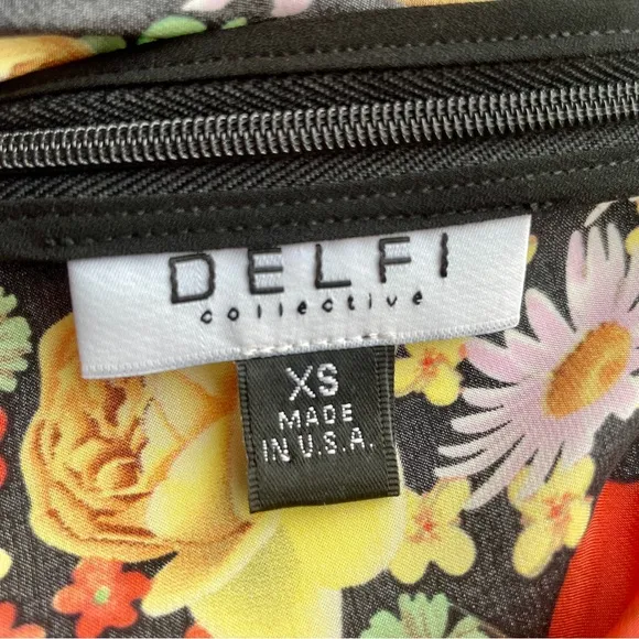 Delfi Silk Floral Skirt with Ruching &amp; Ruffle