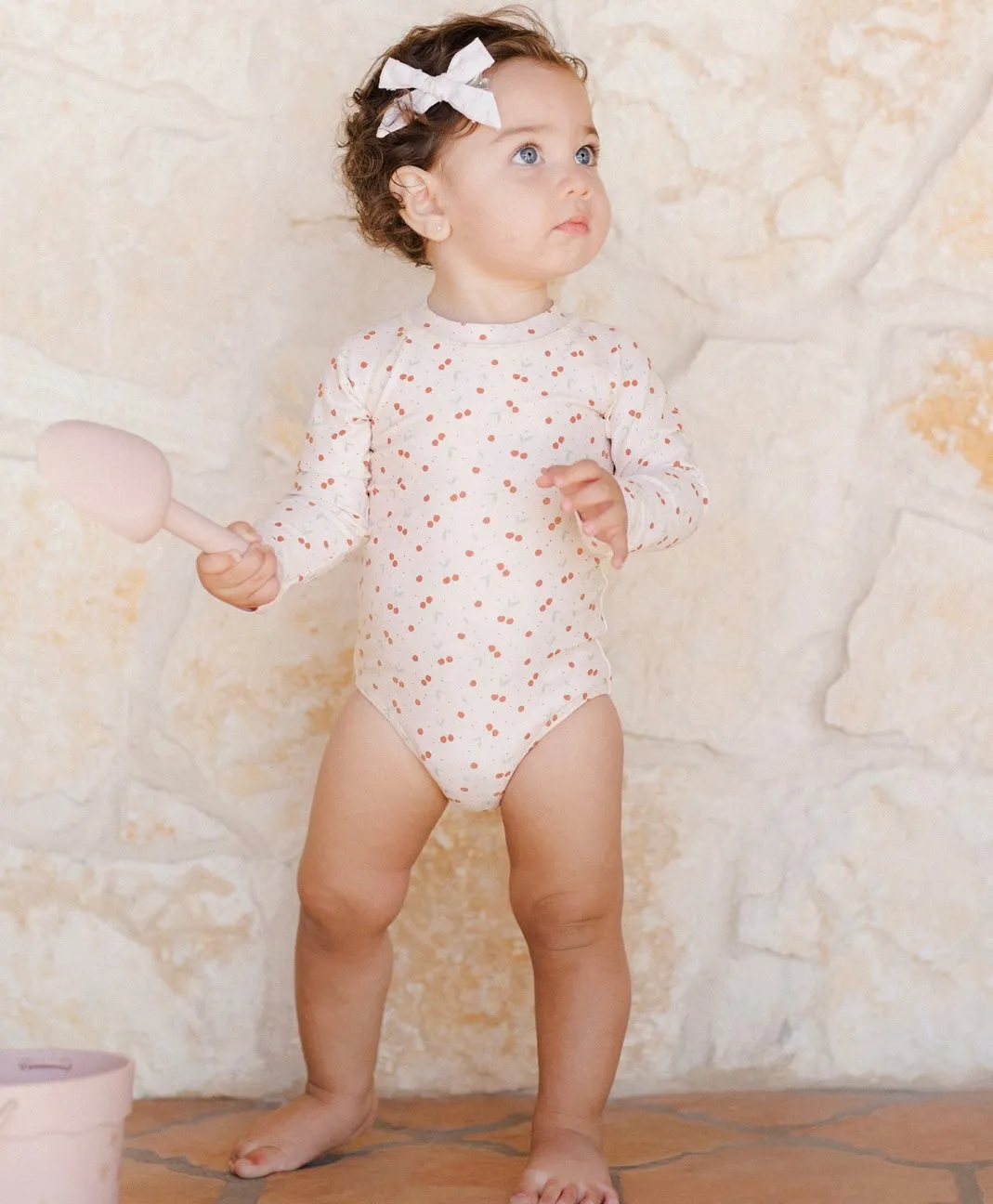 Delphine Cherries Rashguard One-Piece Suit