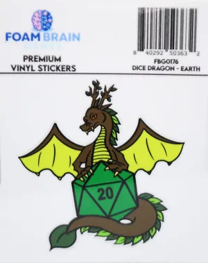 Dice Dragon Sticker: Earth