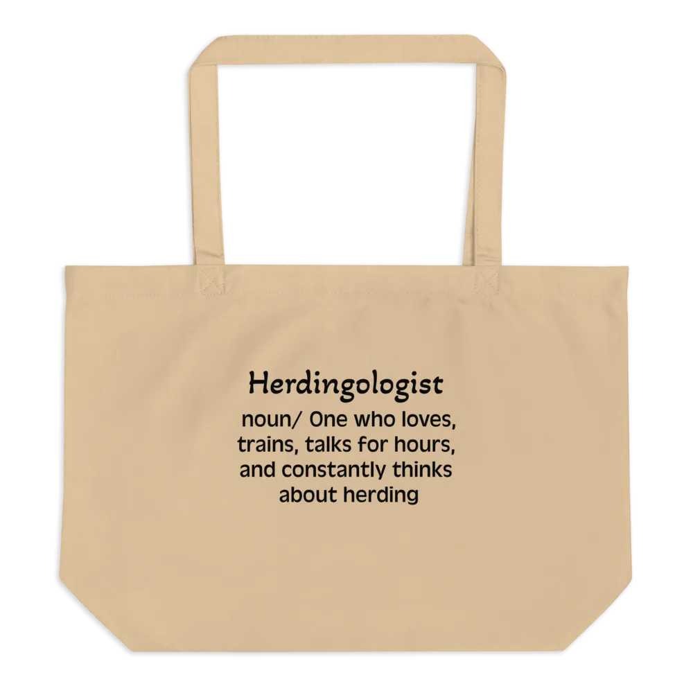 Dog Herding "Herdingologist" X-Large Tote/Shopping Bags