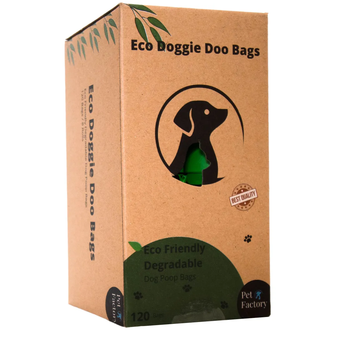 Dog Poop Bags, Eco Doggie Doo Bags [120 Bags / 8 Rolls]