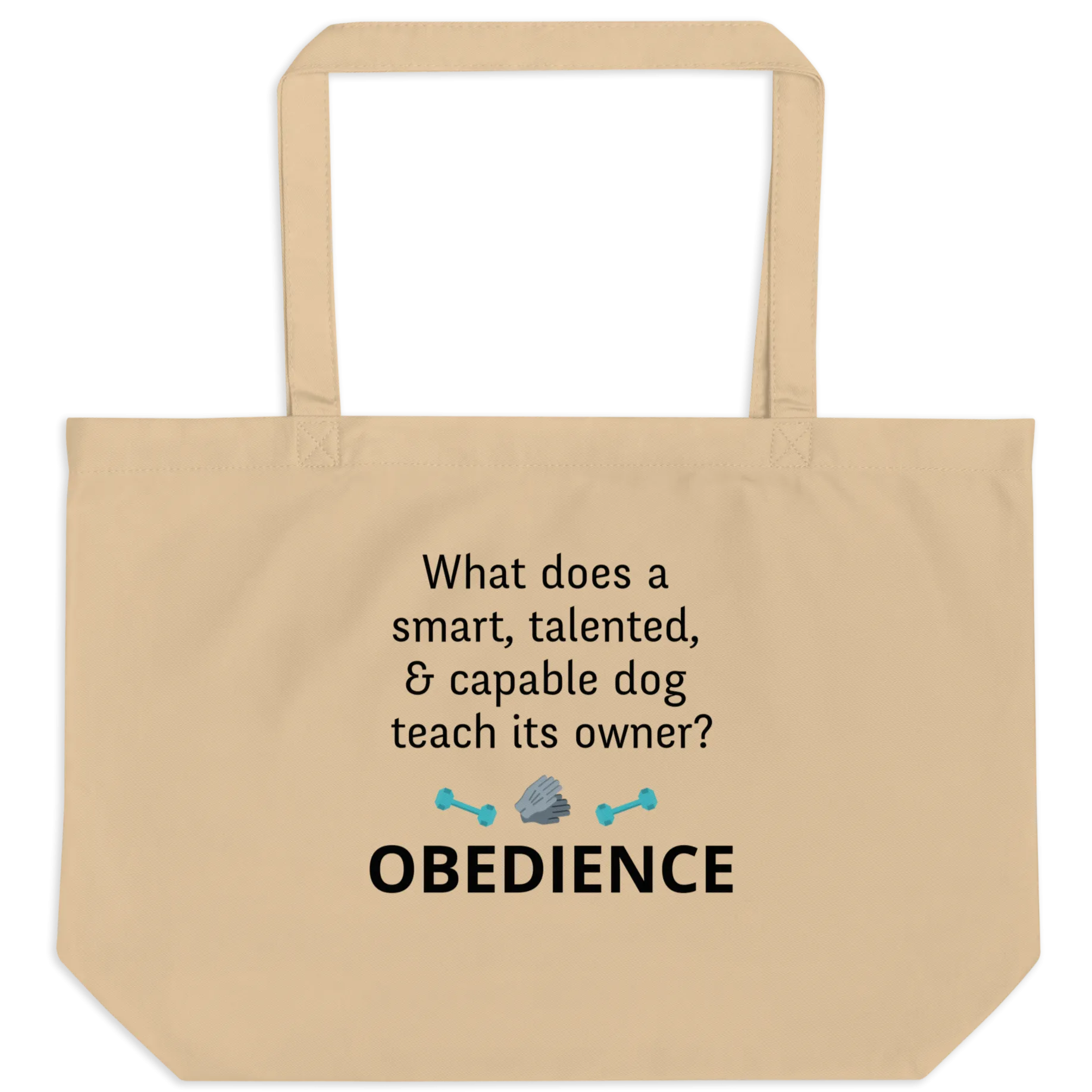 Dog Teaches Obedience X-Large Tote/ Shopping Bags