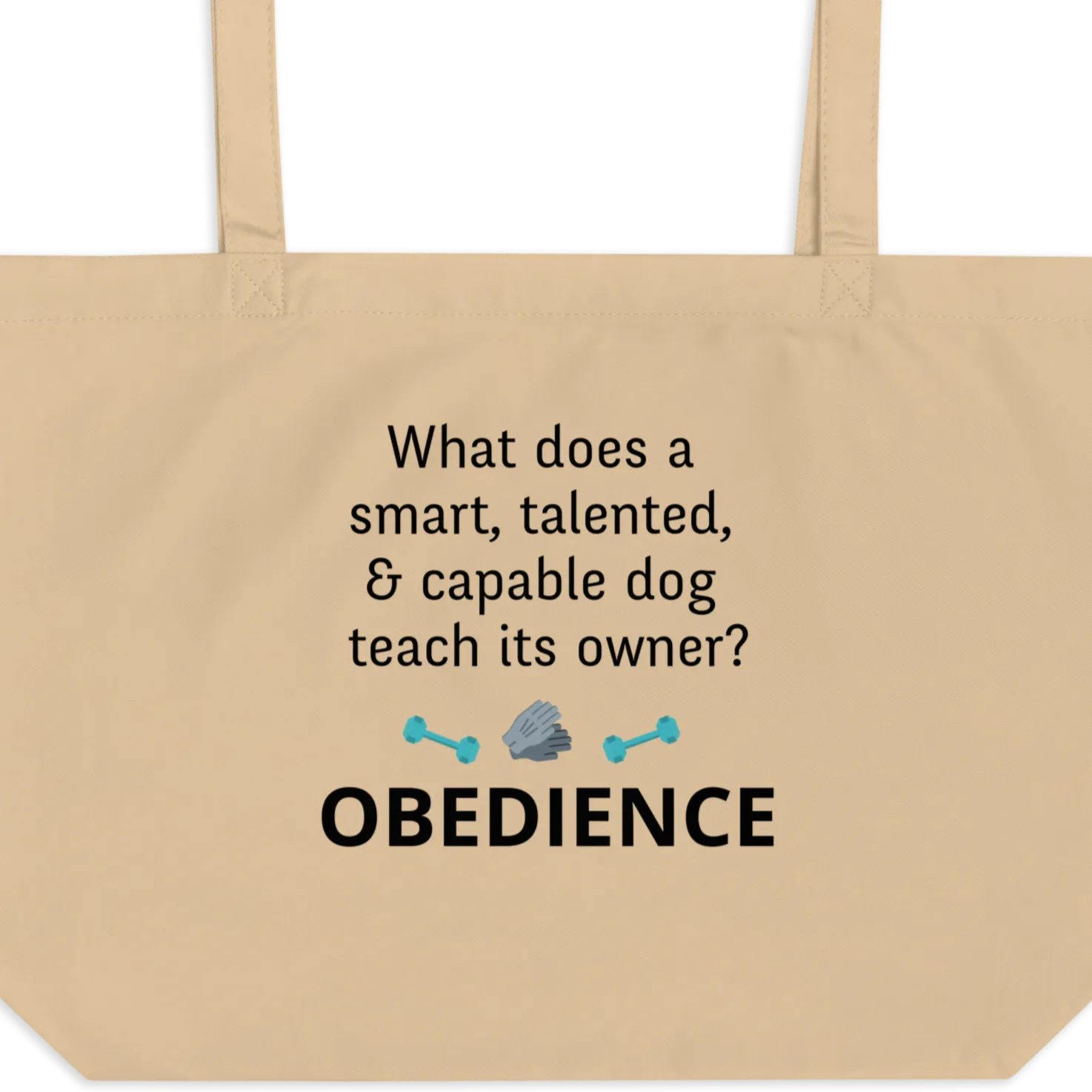 Dog Teaches Obedience X-Large Tote/ Shopping Bags