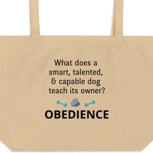 Dog Teaches Obedience X-Large Tote/ Shopping Bags