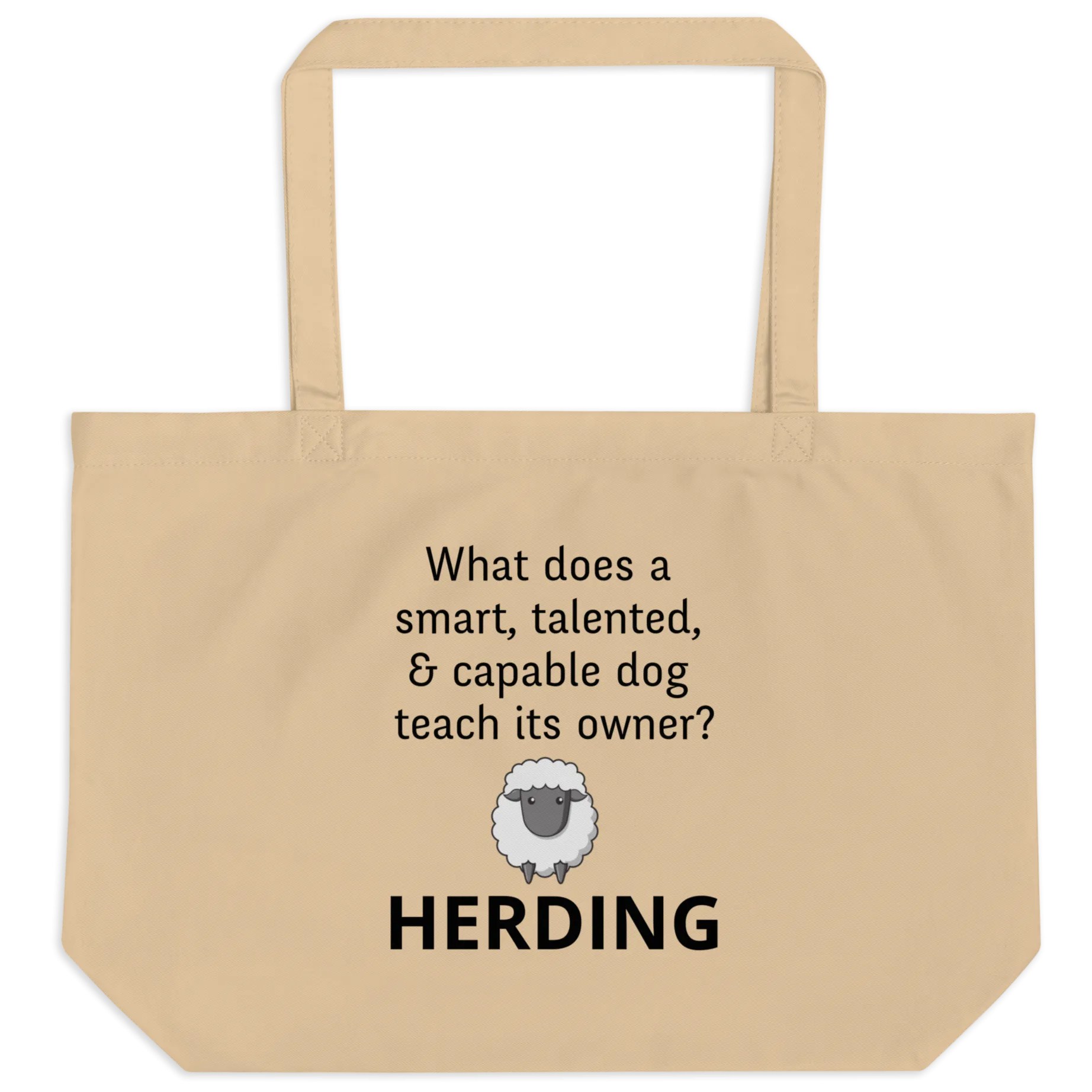 Dog Teaches Sheep Herding X-Large Tote/ Shopping Bags