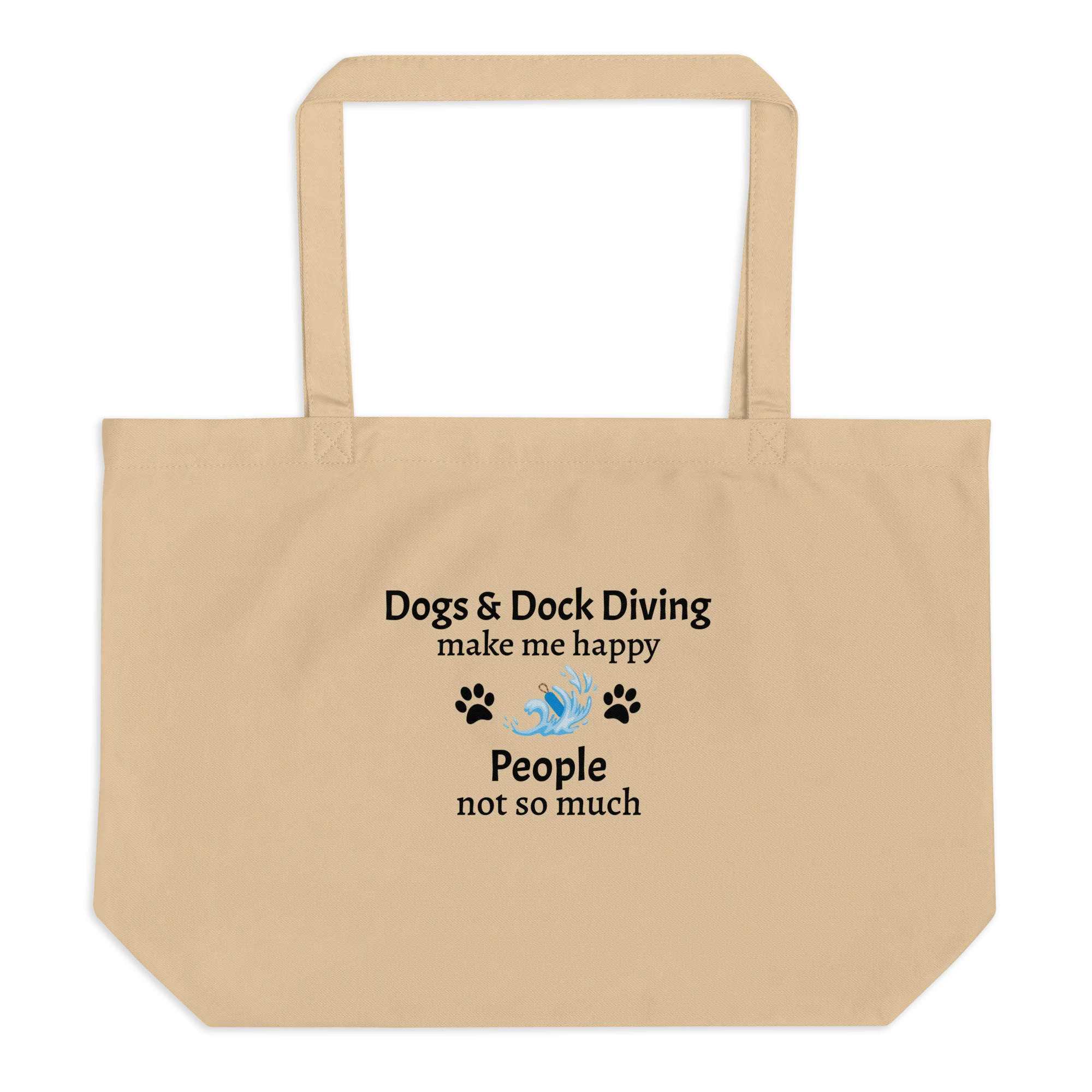 Dogs & Dock Diving Make Me Happy X-Large Tote/ Shopping Bags