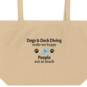 Dogs & Dock Diving Make Me Happy X-Large Tote/ Shopping Bags