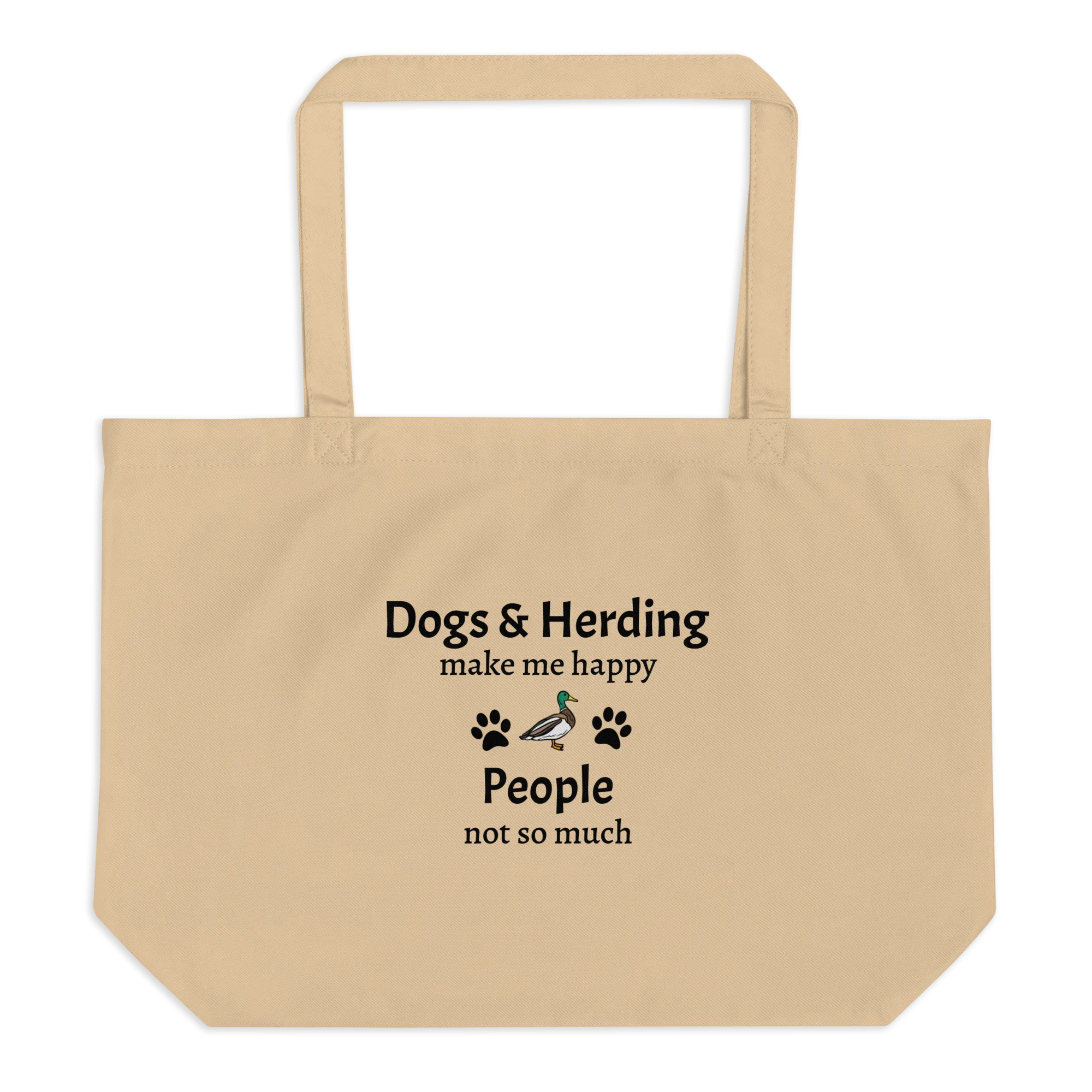 Dogs & Duck Herding Make Me Happy X-Large Tote/ Shopping Bags