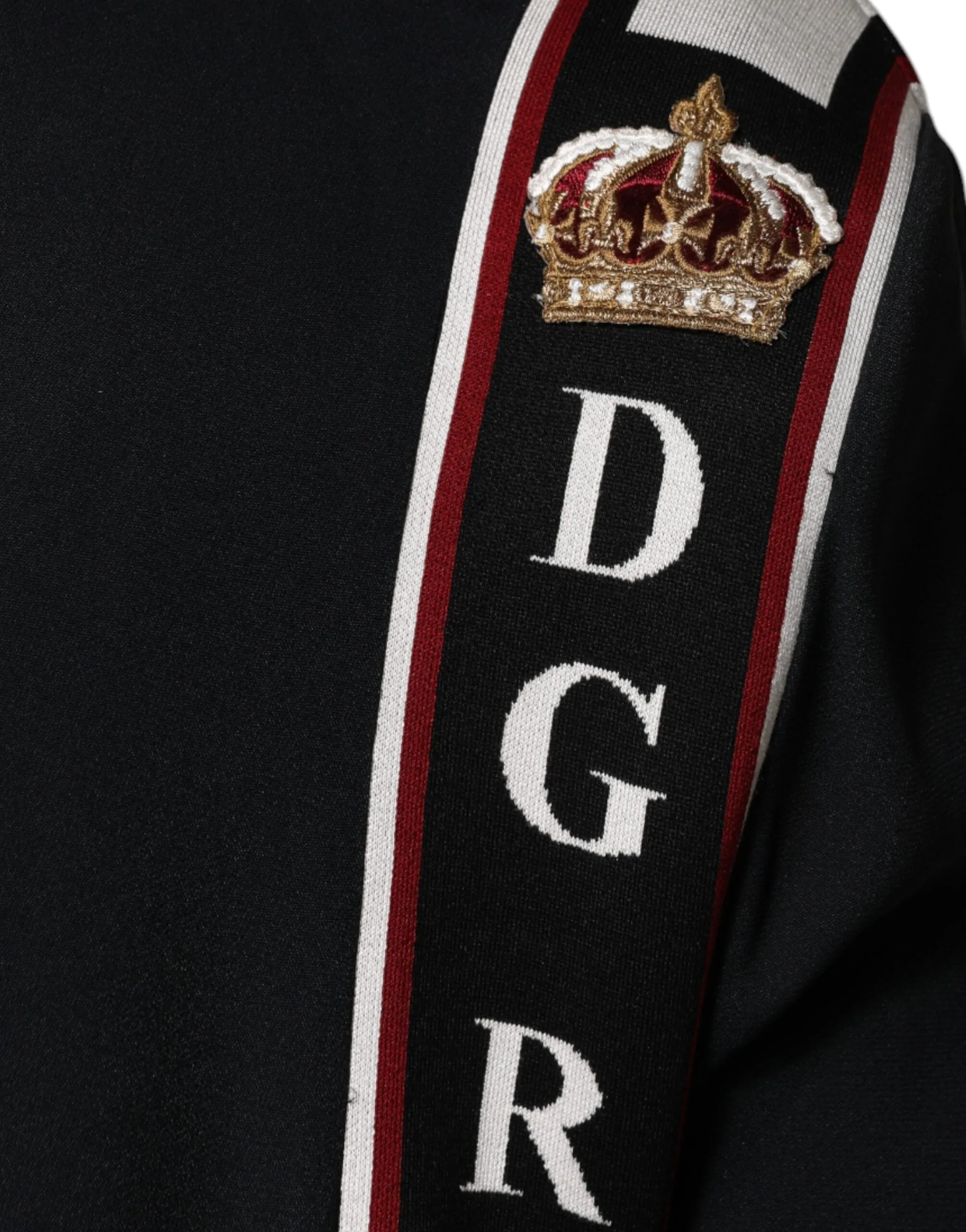 Dolce&Gabbana Men Black Sweatshirt Viscose DG King Print Full Zip Bomber IT 52