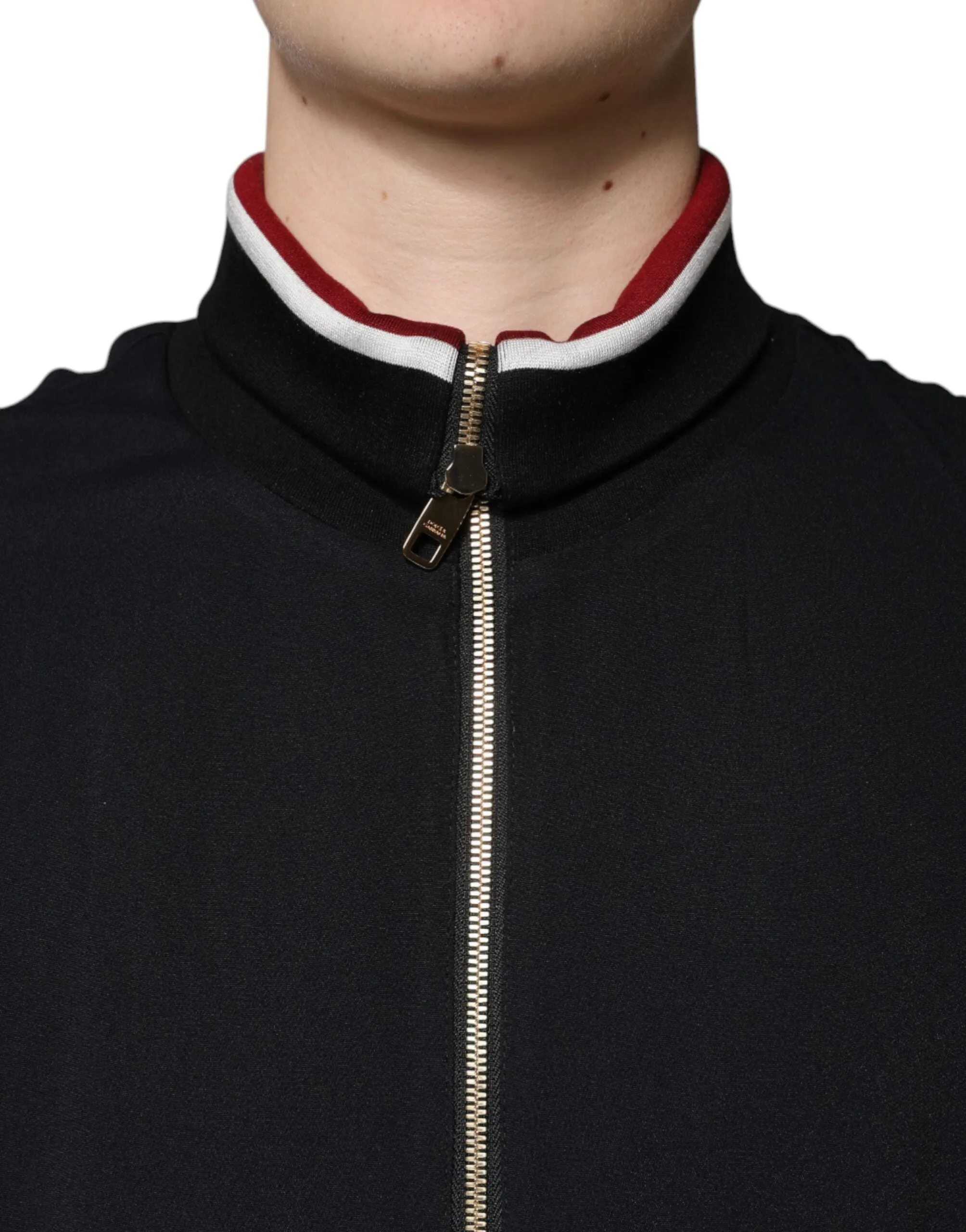Dolce&Gabbana Men Black Sweatshirt Viscose DG King Print Full Zip Bomber IT 52