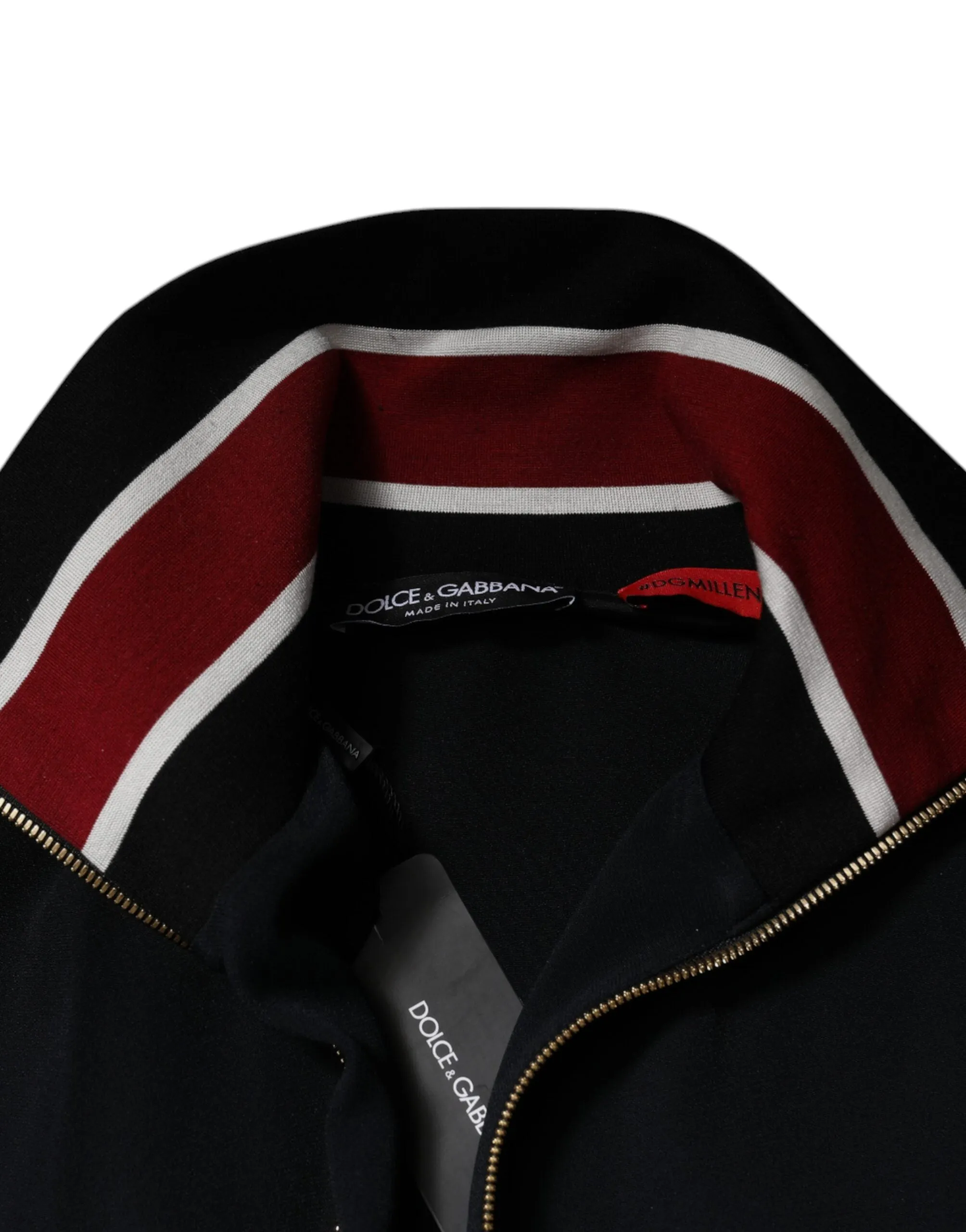 Dolce&Gabbana Men Black Sweatshirt Viscose DG King Print Full Zip Bomber IT 52