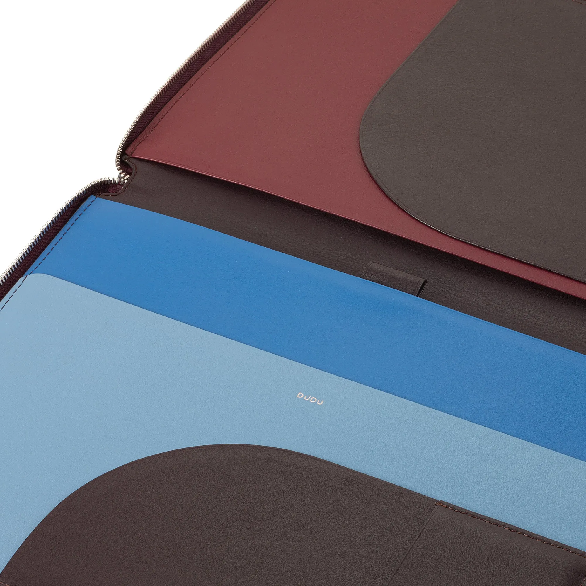 DUDU CABLE CABLE A4 leather in leather holder office tag Multicolor ipad tablet taps with zip