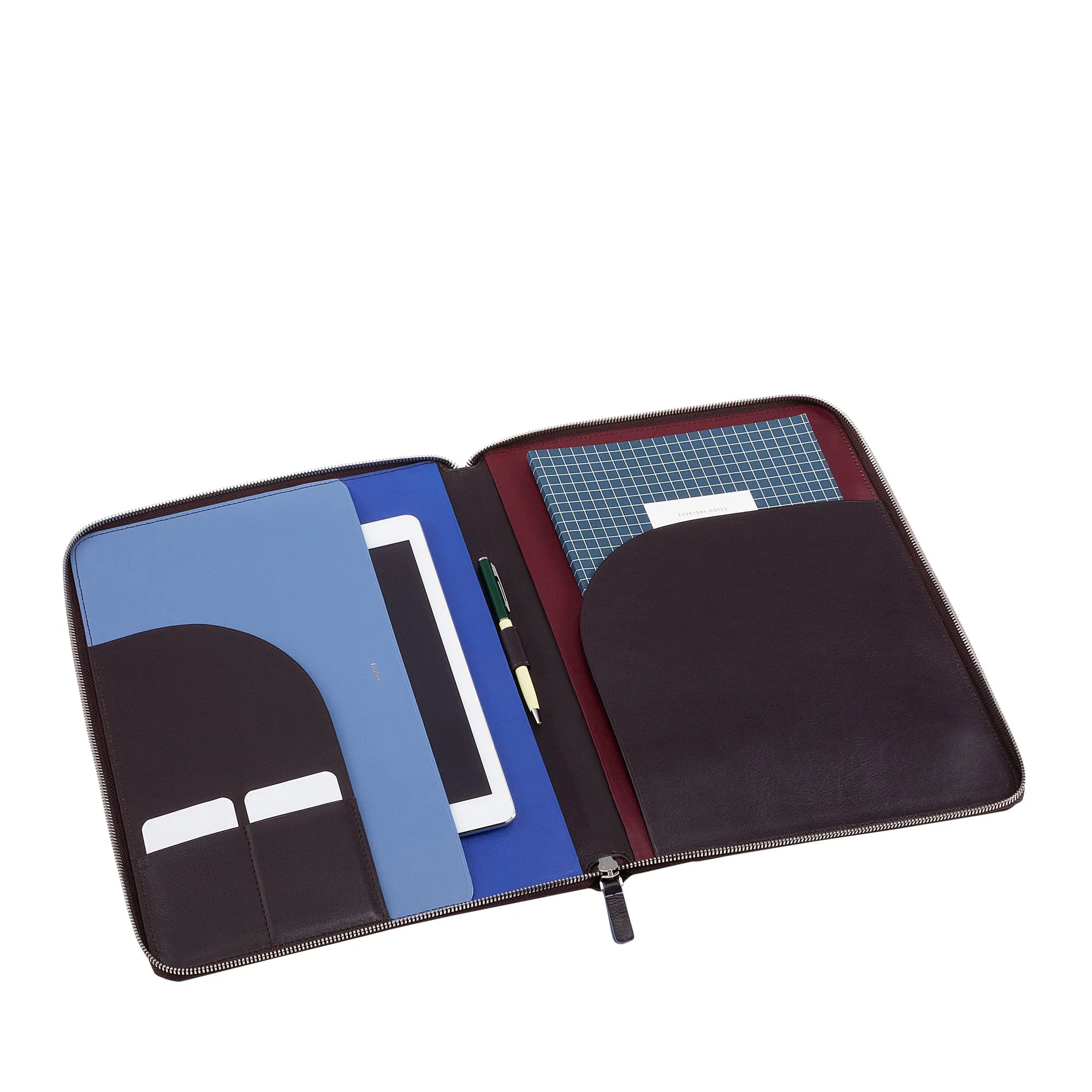 DUDU CABLE CABLE A4 leather in leather holder office tag Multicolor ipad tablet taps with zip