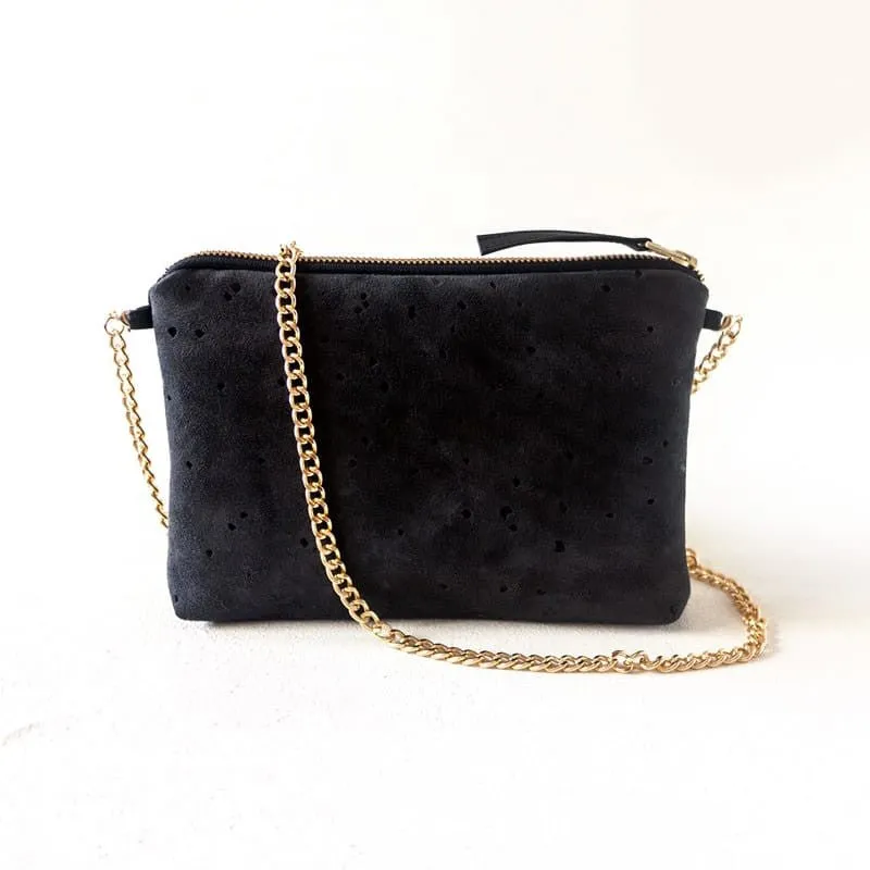 Dulce Clutch & Strap Bag - Black Confetti