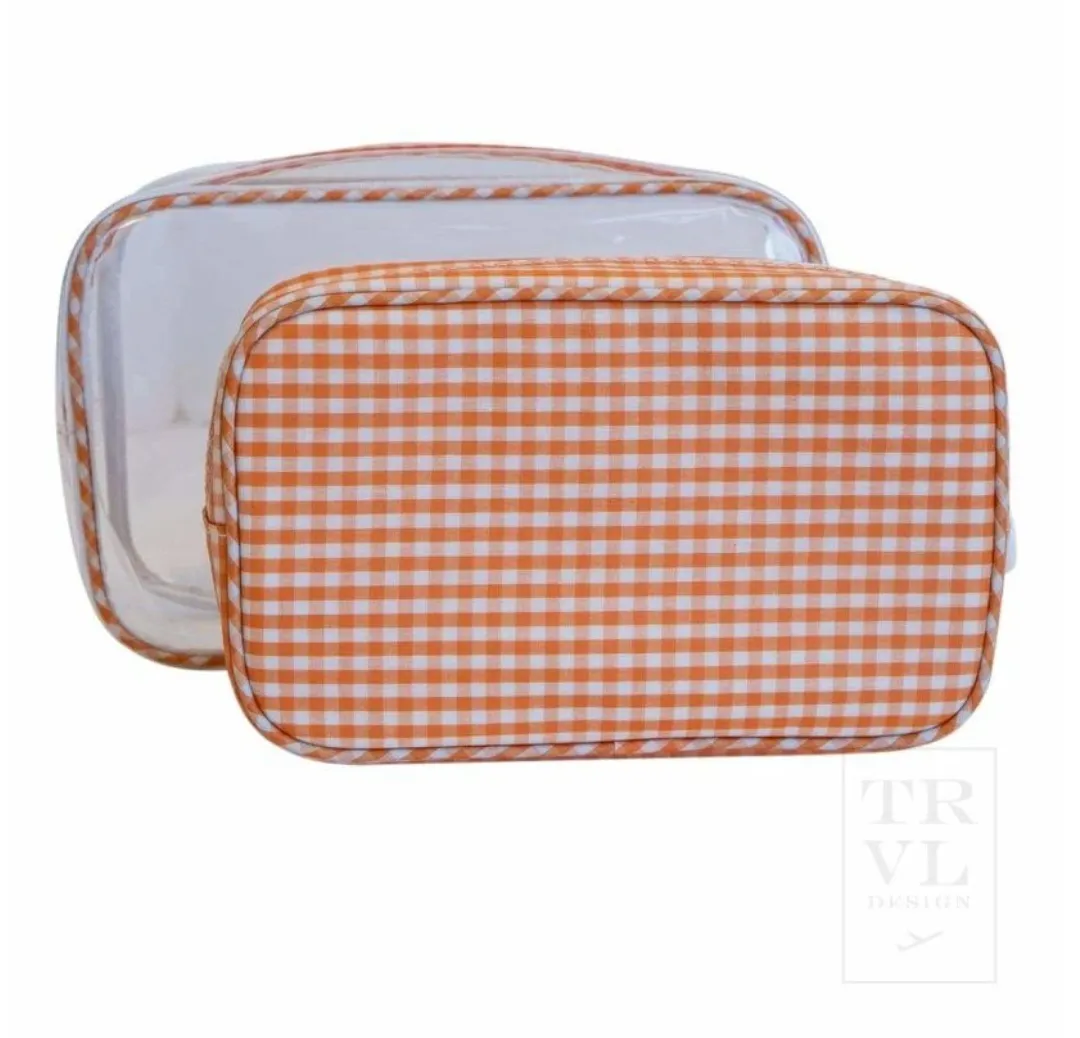 Duo Clear Gingham Cosmetic Pouches