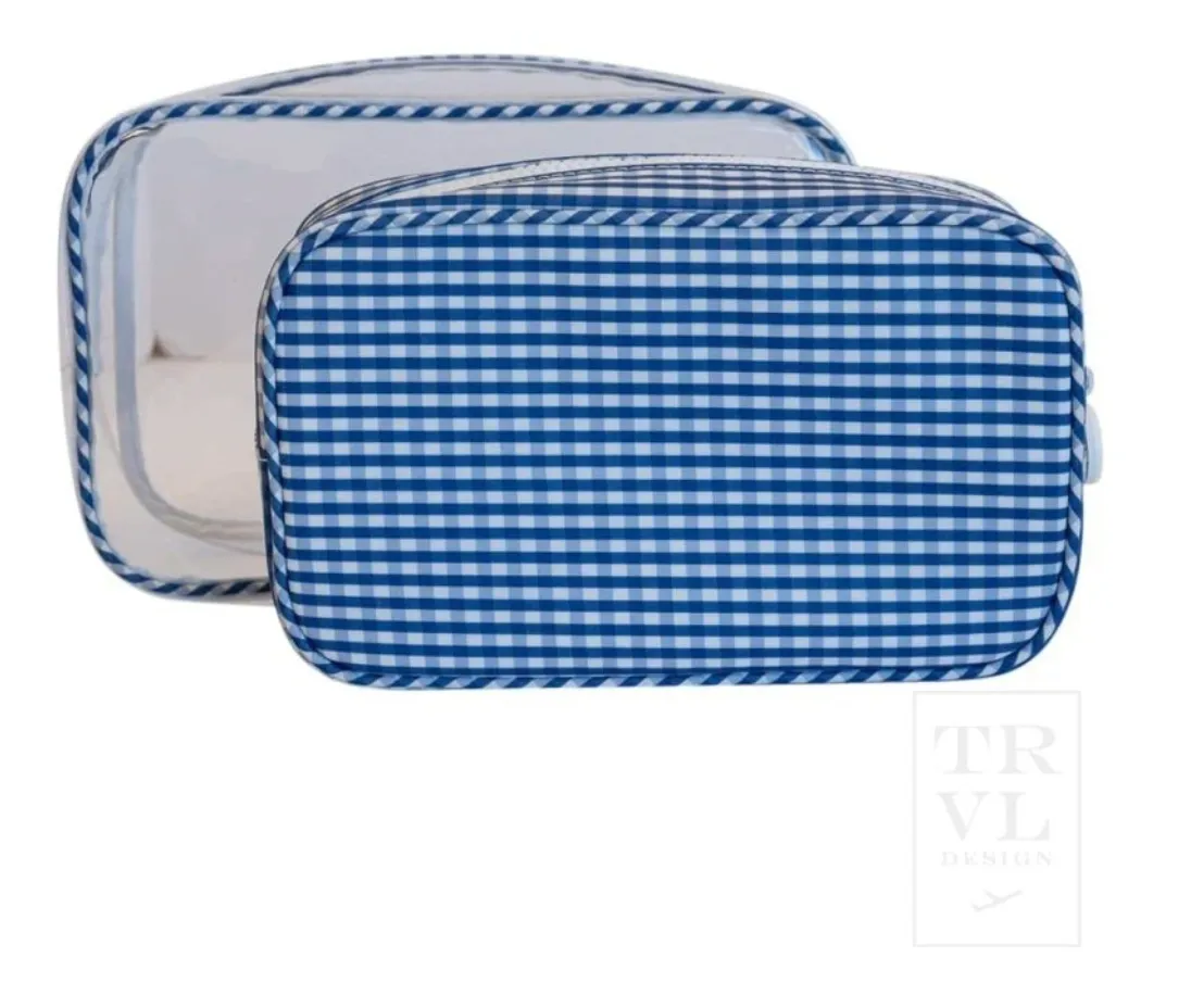 Duo Clear Gingham Cosmetic Pouches
