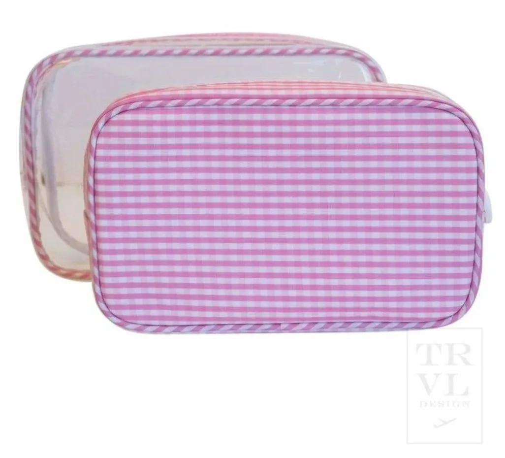 Duo Clear Gingham Cosmetic Pouches