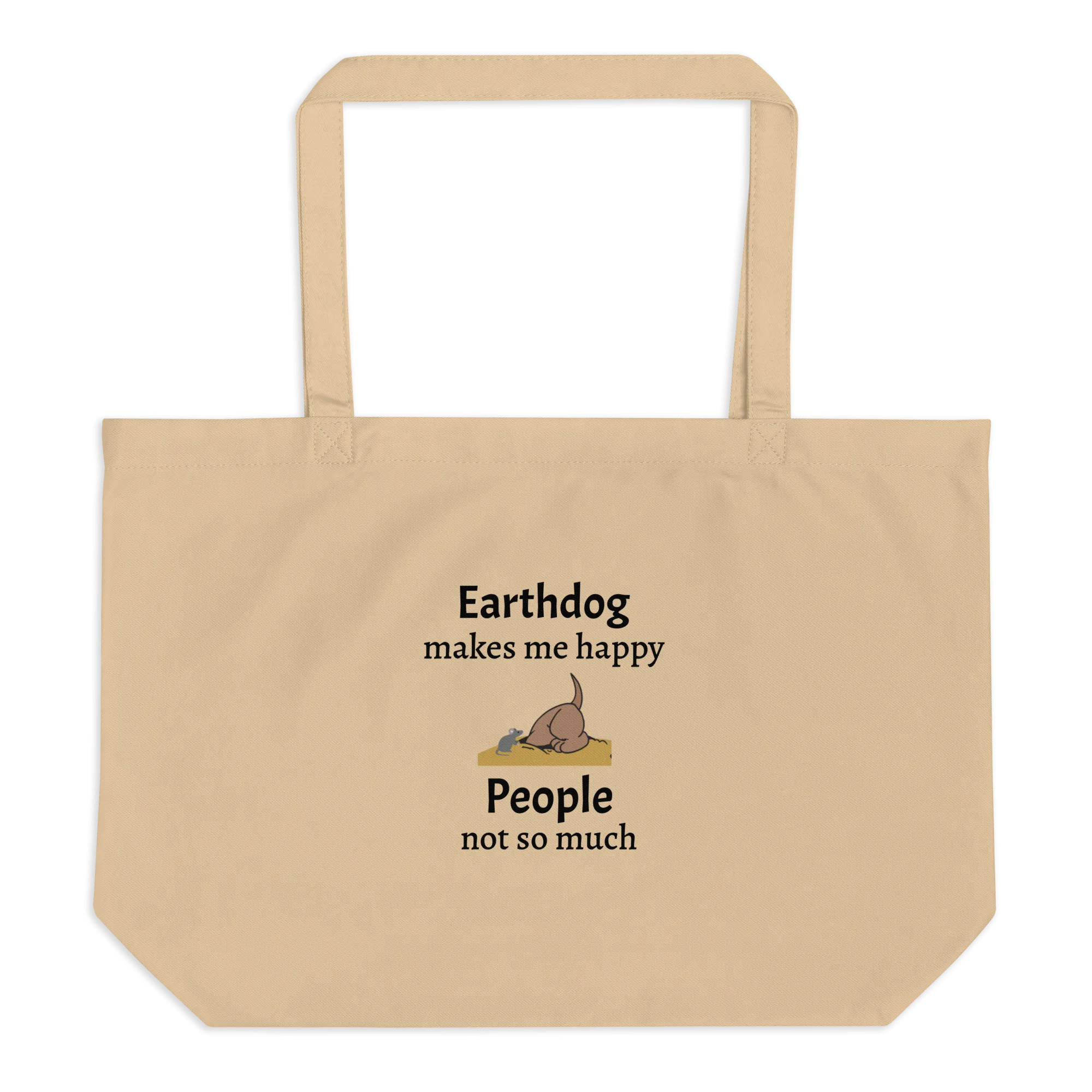 Earthdog Makes Me Happy X-Large Tote/ Shopping Bags