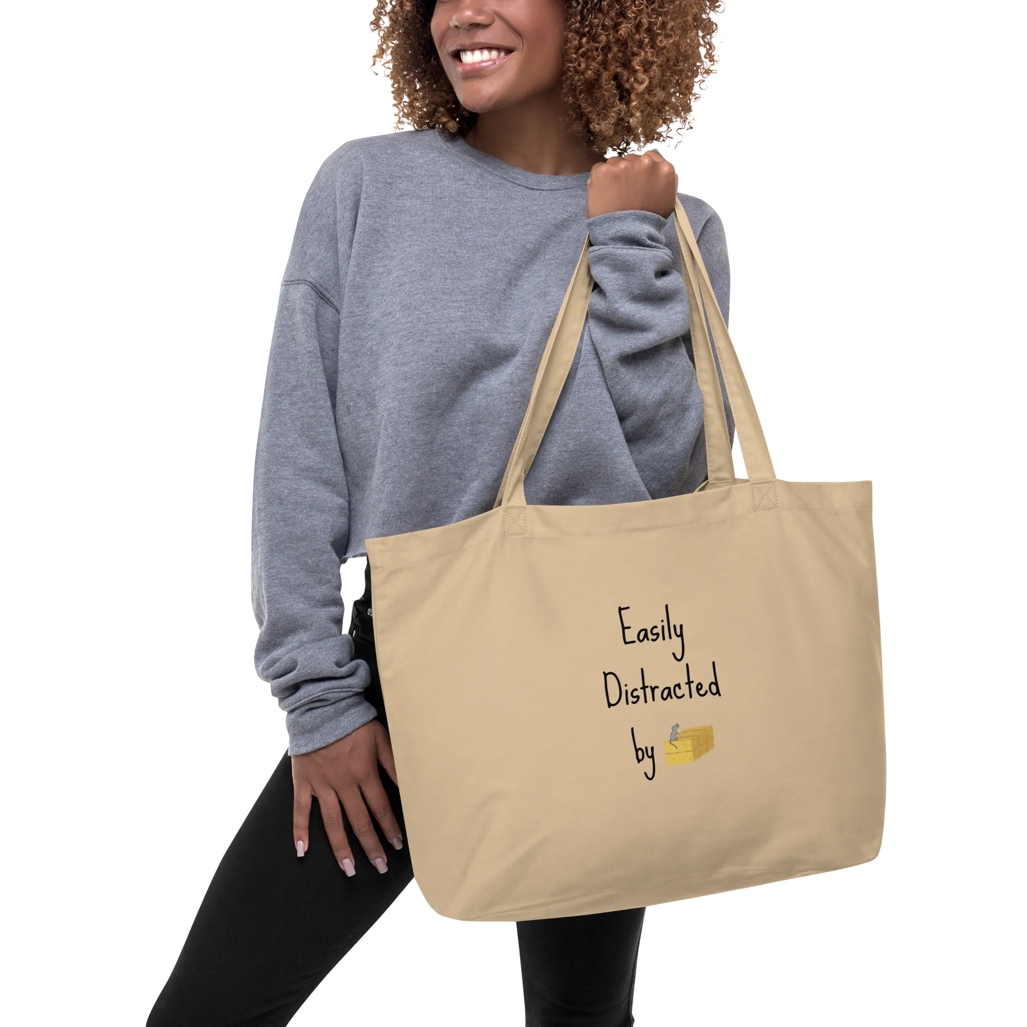 Easily Distracted by Barn Hunt X-Large Tote/ Shopping Bags