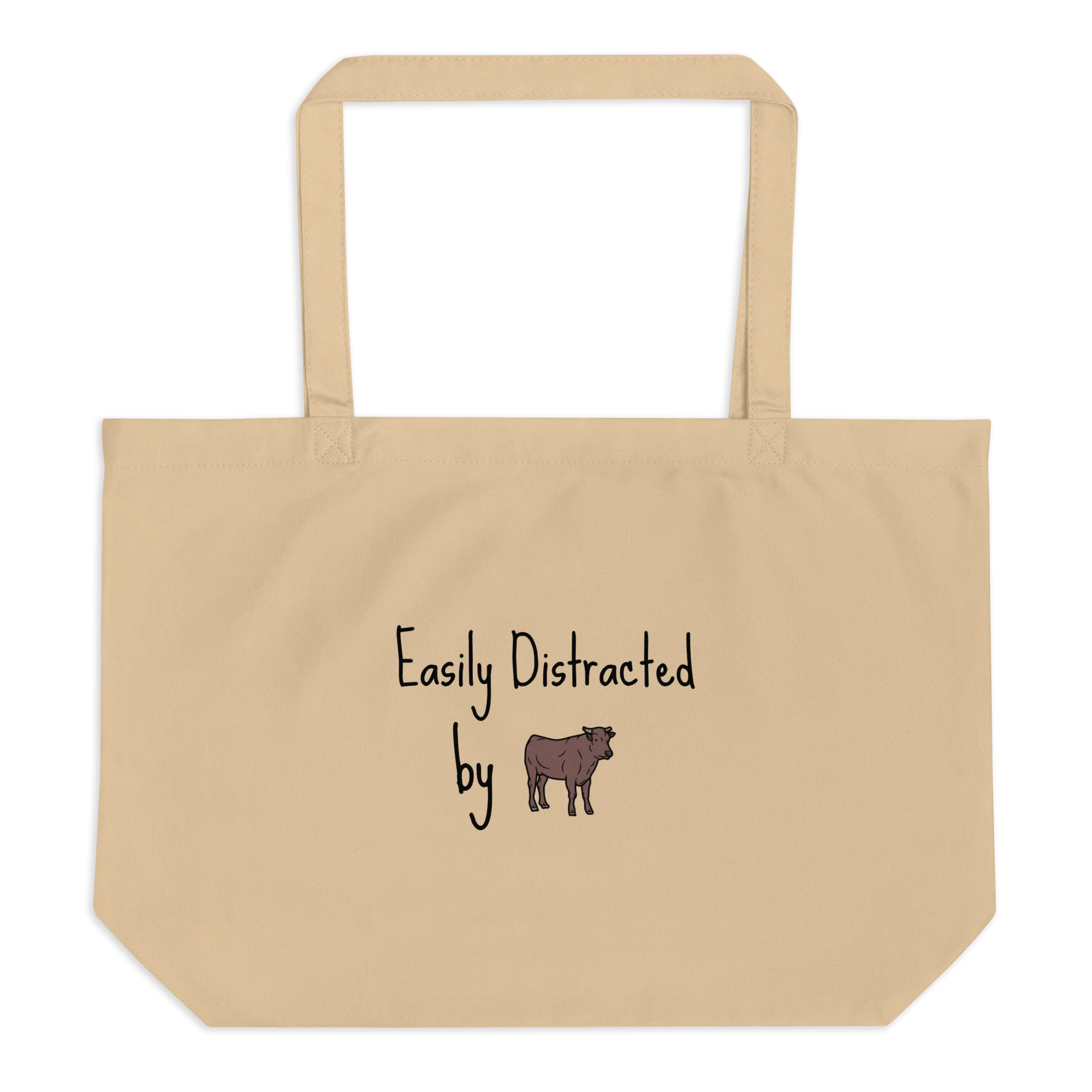 Easily Distracted by Cattle Herding X-Large Tote/ Shopping Bags