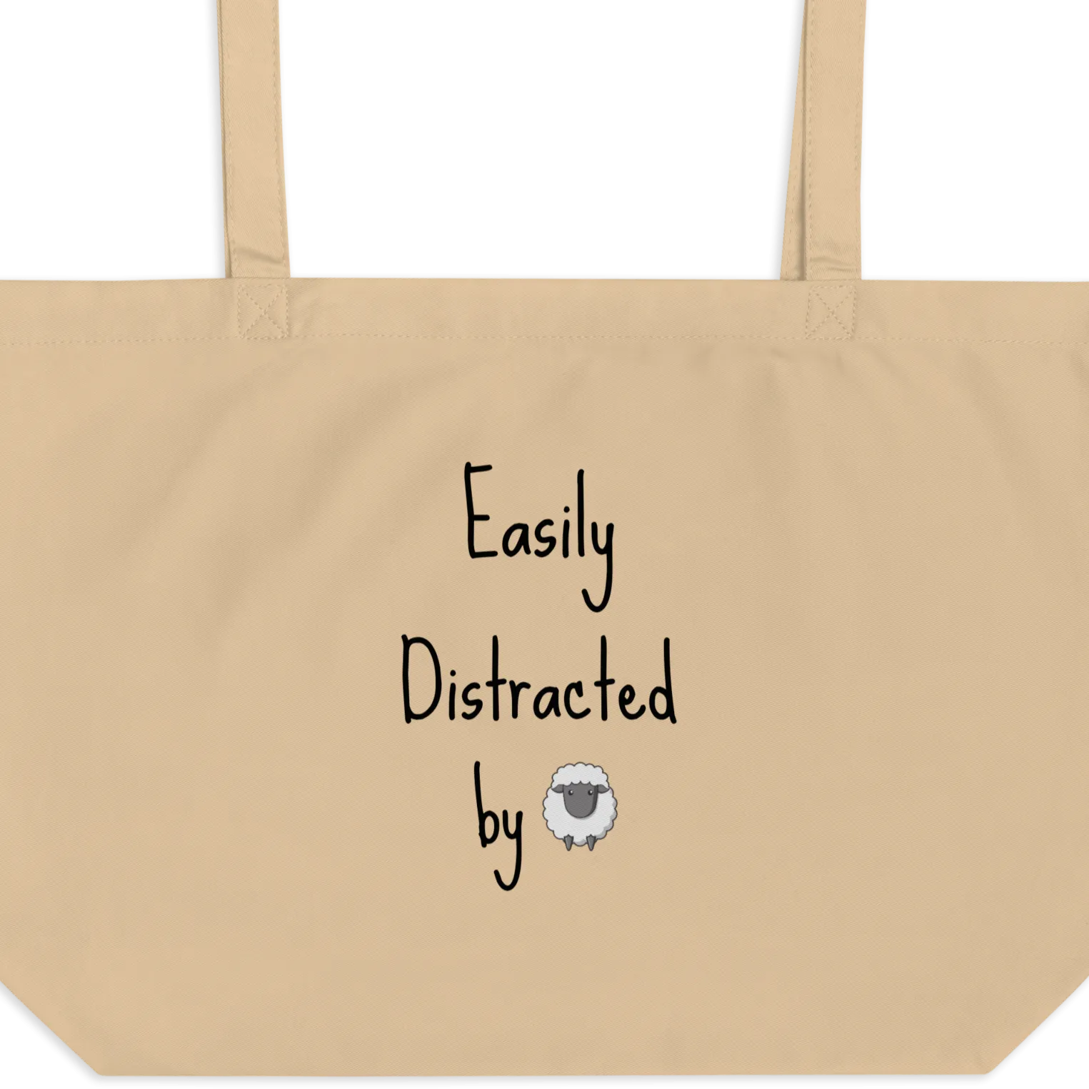 Easily Distracted by Sheep Herding X-Large Tote/ Shopping Bags