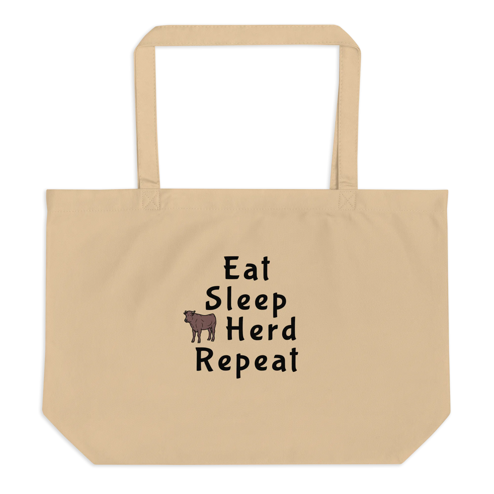 Eat, Sleep, Cattle Herd, Repeat X-Large Tote/ Shopping Bags