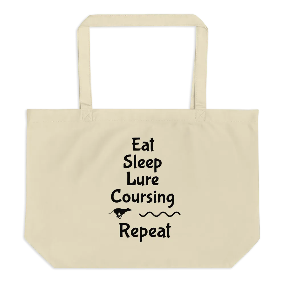 Eat Sleep Lure Coursing Repeat X-Large Tote/Shopping Bag - Oyster