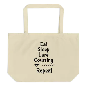 Eat Sleep Lure Coursing Repeat X-Large Tote/Shopping Bag - Oyster