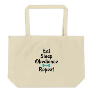 Eat Sleep Obedience Repeat X-Large Tote/Shopping Bag - Oyster