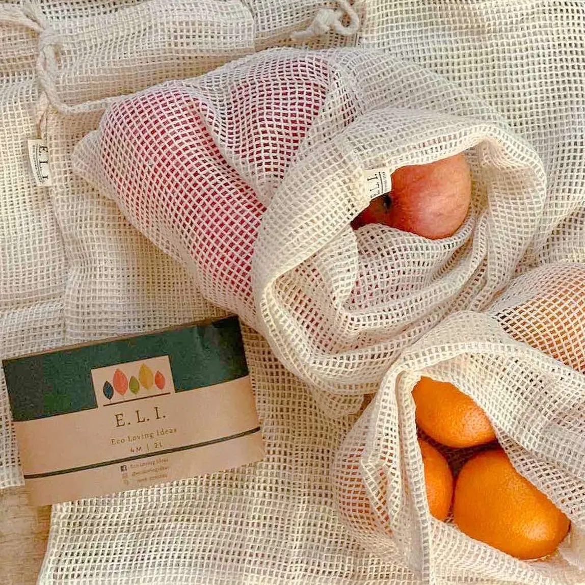 Eco-Loving Ideas Cotton Mesh Produce Bags