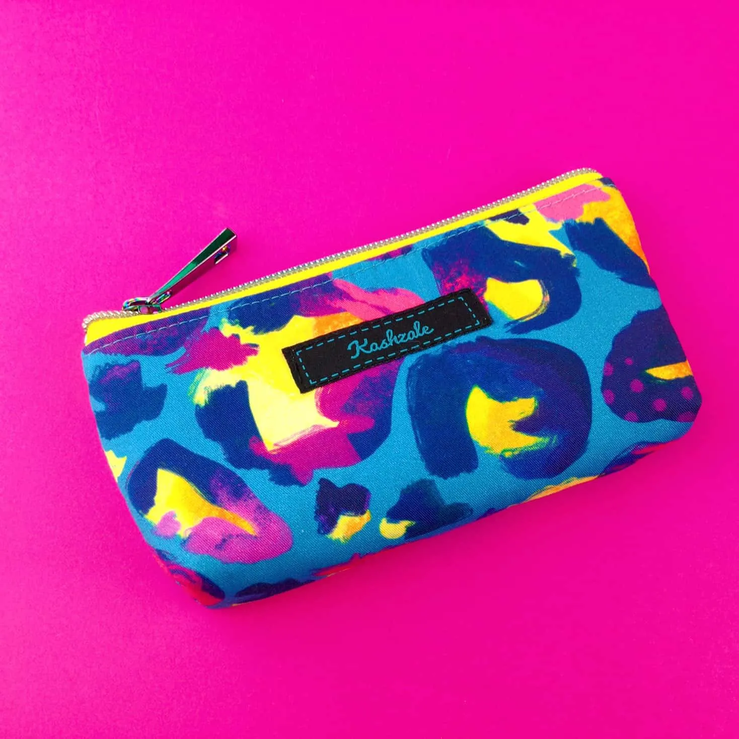 Electric Leopard Sunglasses bag, glasses case. Kasey Rainbow Design